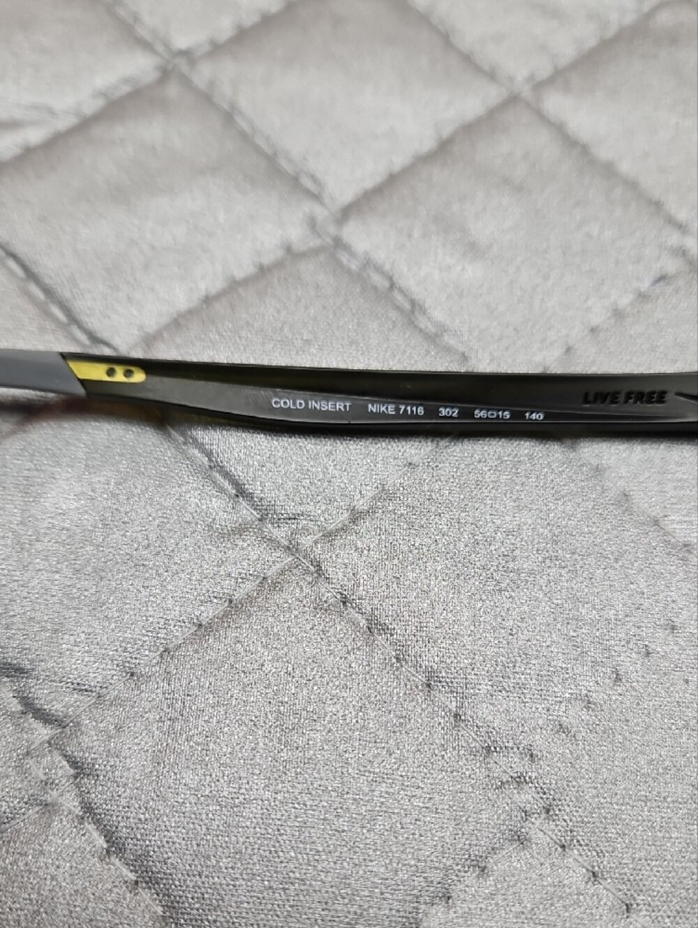 Nike Men's Black and Gray Eyewear Gold Temple Arm Nike 7116 Live Free - Picture 11 of 16